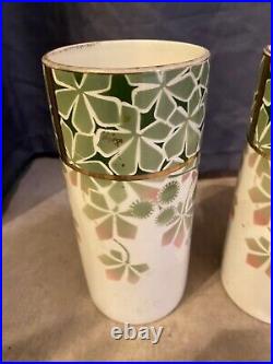 Paire De Vases Rouleaux Art Deco Faience De Luneville Keller Et Guerin