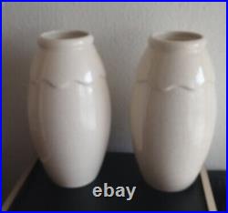 Paire Vases Céramique Émaillée Craquelée Art Déco Primavera 1920-1930 Ceramic