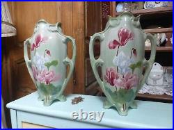 Paire de grands Vase Art Déco - Keller & Guérin Luneville haut 33.5 cm