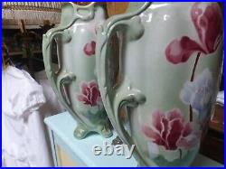 Paire de grands Vase Art Déco - Keller & Guérin Luneville haut 33.5 cm