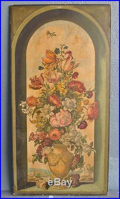 Paire de panneaux décoratif au vase fleuri