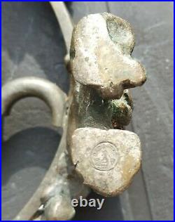 Paire de supports bronze signés BACCARAT / Art Nouveau / Pied de vase déco