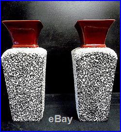 Paire de vase Paul Milet Sèvres Céramiques Art-deco 1925 1950 sang de boeuf