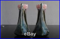 Paire de vase barbotine art nouveau