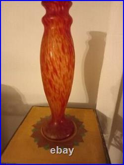 Paire de vase en pate de verre style art deco