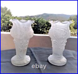 Paire de vases Art Déco en pâte de verre