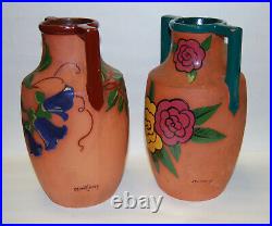 Paire de vases art déco en céramique brute de Montières