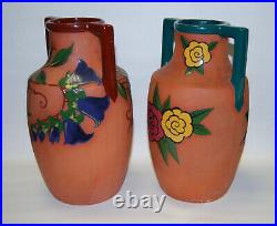 Paire de vases art déco en céramique brute de Montières