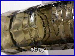 Paire de vases art déco verre fumé octogonaux ht 20.5 cm