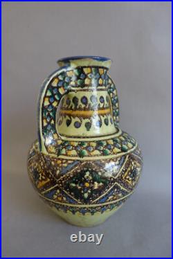 Pierre de Verclos (1886-1950) vase Art déco en céramique de Nabeul Tunisie