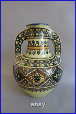 Pierre de Verclos (1886-1950) vase Art déco en céramique de Nabeul Tunisie