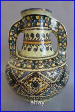 Pierre de Verclos (1886-1950) vase Art déco en céramique de Nabeul Tunisie