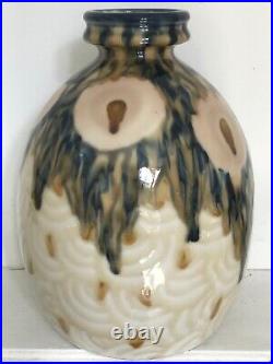 RARE Camille Tharaud vase 32cm! ANTHEMIS porcelaine Limoges circa 1940 Art Déco