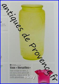 RARE Superbe Vase Versailles 1920 LEGRAS Art Déco 26cm Ouraline Uranium Vaseline