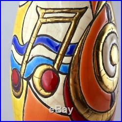 RARE Vase CONCERTO Faïence ÉMAUX de LONGWY C. DIDIER Céramique Art/primavera