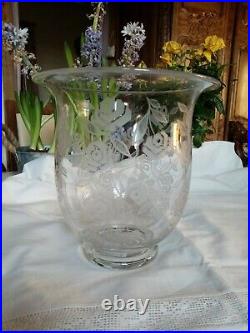 Rare Grand Vase Art Deco En Cristal Baccarat Modele Fontenay Georges Chevalier