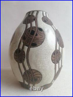 Rare Superbe Vase Gres Keramis Art Deco Charles Catteau Boch F La Louviere D. 769