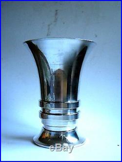 Rare Vase Argent Massif Christofle Art Deco Moderniste sterling silver 1930 cup
