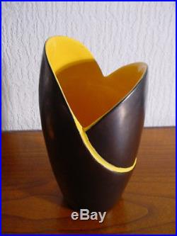 Rare Vase Art Deco En Ceramique Emaillee De Blanche Letalle Saint Clement