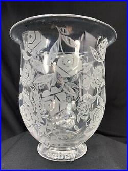 Rare Vase Art Deco En Cristal Baccarat Modele Fontenay Georges Chevalier 1930