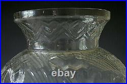 Rare Vase Art Deco Pierre D'avesn Poissons En Verre