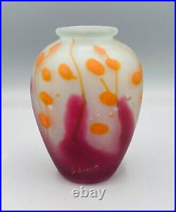 Rare Vase Aux Intercalaires Pate De Verre Art Deco Schneider Le Verre Francais