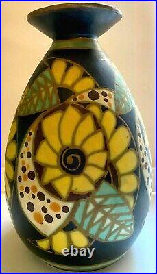 Rare Vase Charles Catteau Leon Lambilotte Bosch Freres Keramis D1084 Art Deco