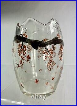 Rare Vase Delvaux Emaille Art Deco