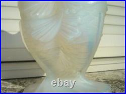 Rare Vase ETLING aux 3 POISSONS verre opalescent ART DECO 1930