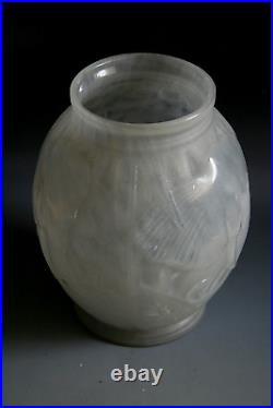 Rare Vase En Verre Pierre D'avesn Art Deco