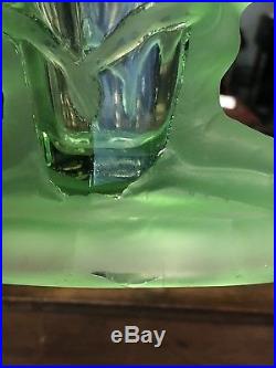 Rare Vase Walther & Söhne Uranium Glass Windsor Art Deco