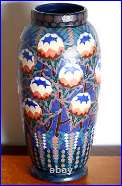 Rare et grand vase REVERNAY 142B-59 en céramique Art deco 1925