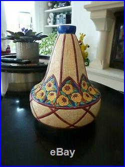 Rare et grand vase toupie Emaux de LONGWY. 1925-1930. Art déco