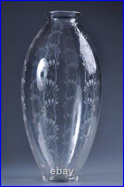 Rare grand Vase André Ballet 1920 Art Déco glass