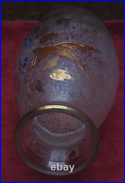 Rare magnifique ancien vase dégagé a l acide art déco delatte legras daum