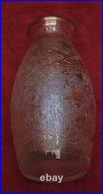 Rare magnifique ancien vase dégagé a l acide art déco delatte legras daum