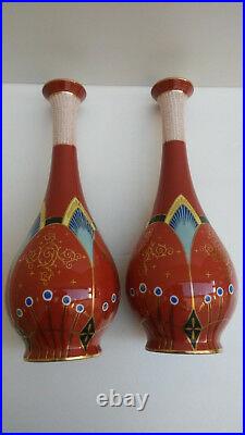 Rare paire vase art deco 1930 porcelaine de Limoges H 44 cms Parfait état Signés