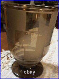 Rare vase d'époque art déco en cristal acidé Daum 1925/1930