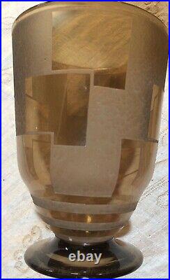 Rare vase d'époque art déco en cristal acidé Daum 1925/1930