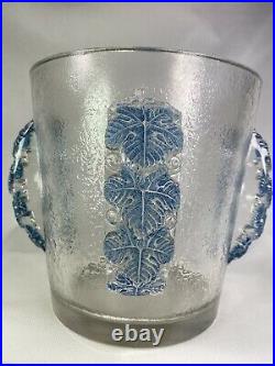 Rene Lalique Splendide Vase Art Deco Modele Epernay Cree En 1938 Patine Bleue