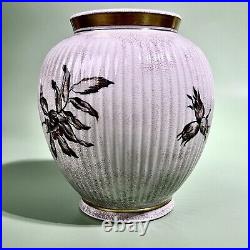 Royal Copenhague 1937 Vase porcelaine craquelé Olsen Tidemand Art déco Ecureuil