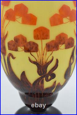 SchneiderLe Verre Français- Grand vase décor YuccaVerre multicouches1925/27