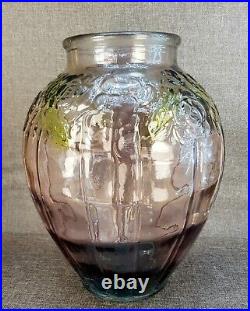 Superbe Grand Gros Vase Verre Couleur Art-Deco