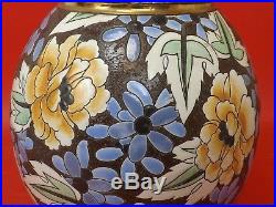 Superbe Vase Art Déco, Boch Frères Keramis. Raymond Chevallier. Décor Limité