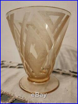 Superbe Vase Art Deco Daum Nancy France Degage A L'acide