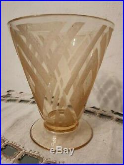 Superbe Vase Art Deco Daum Nancy France Degage A L'acide