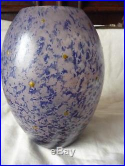 Superbe Vase Art Deco Delatte Decor Floral Emaille