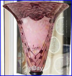 Superbe Vase Coupe Colliers Pate De Verre Art Deco Schneider Le Verre Francais