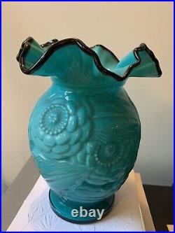 Superbe grand vase d'époque art déco verre doublé P. D'avesn pavots