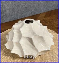 Superbe vase coquillage en faïence craquelée époque Art Déco vers 1930